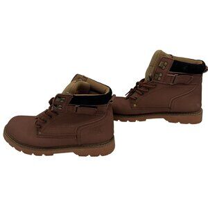 Mens CAT Brown Oil-Resistant Leather Work Boots Size 10 Durable